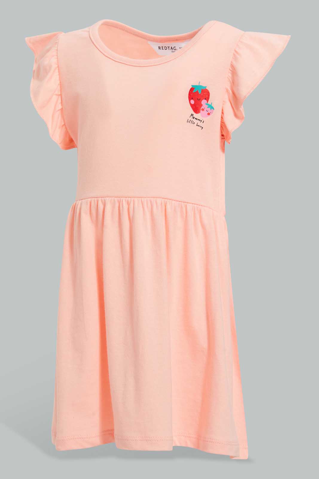 Redtag-Multi-Colour-2Pc-Pack-Knit-Dress-Dresses-Infant-Girls-3 to 24 Months