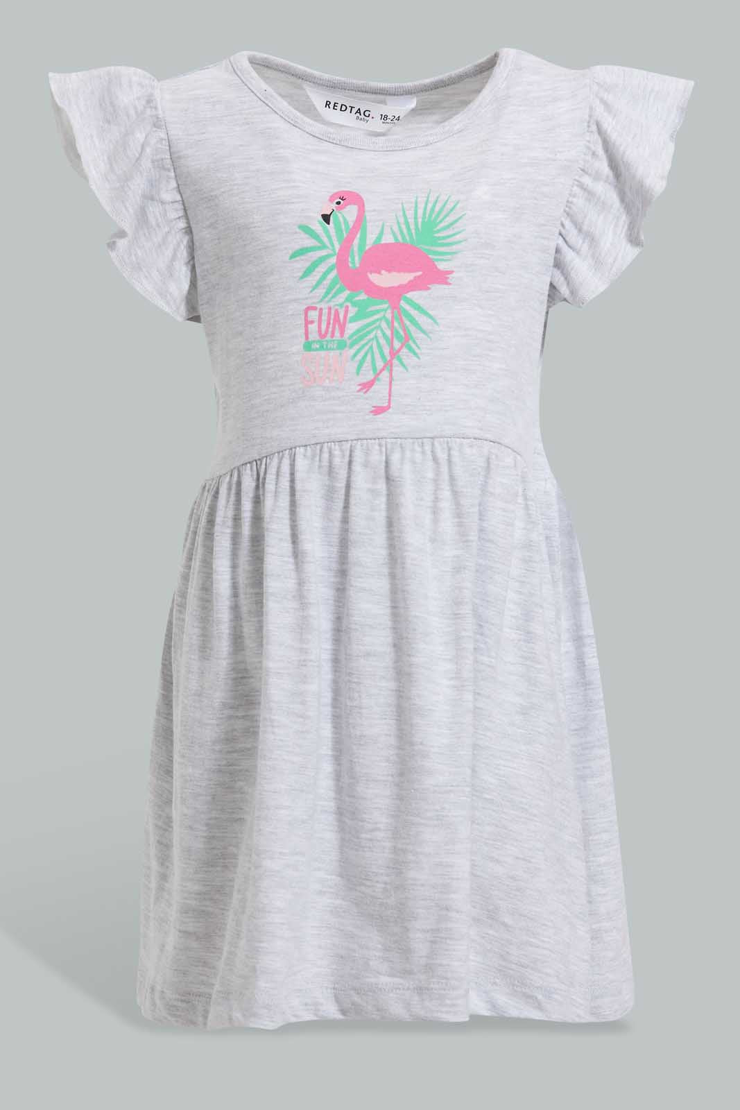 Redtag-Multi-Colour-2Pc-Pack-Knit-Dress-Dresses-Infant-Girls-3 to 24 Months