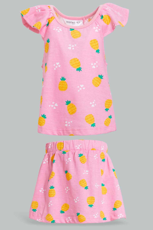 Pink Pineapple Set For Baby Girls (2 Piece)