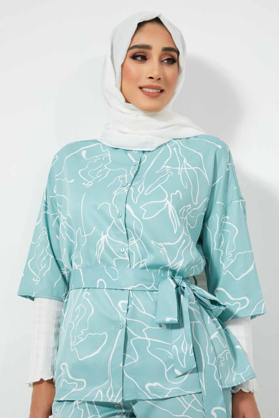 Redtag-Mint-With-Ivory-Print-Base-Color-In-2-Options-As-Per-Std-Blouses-Women's-