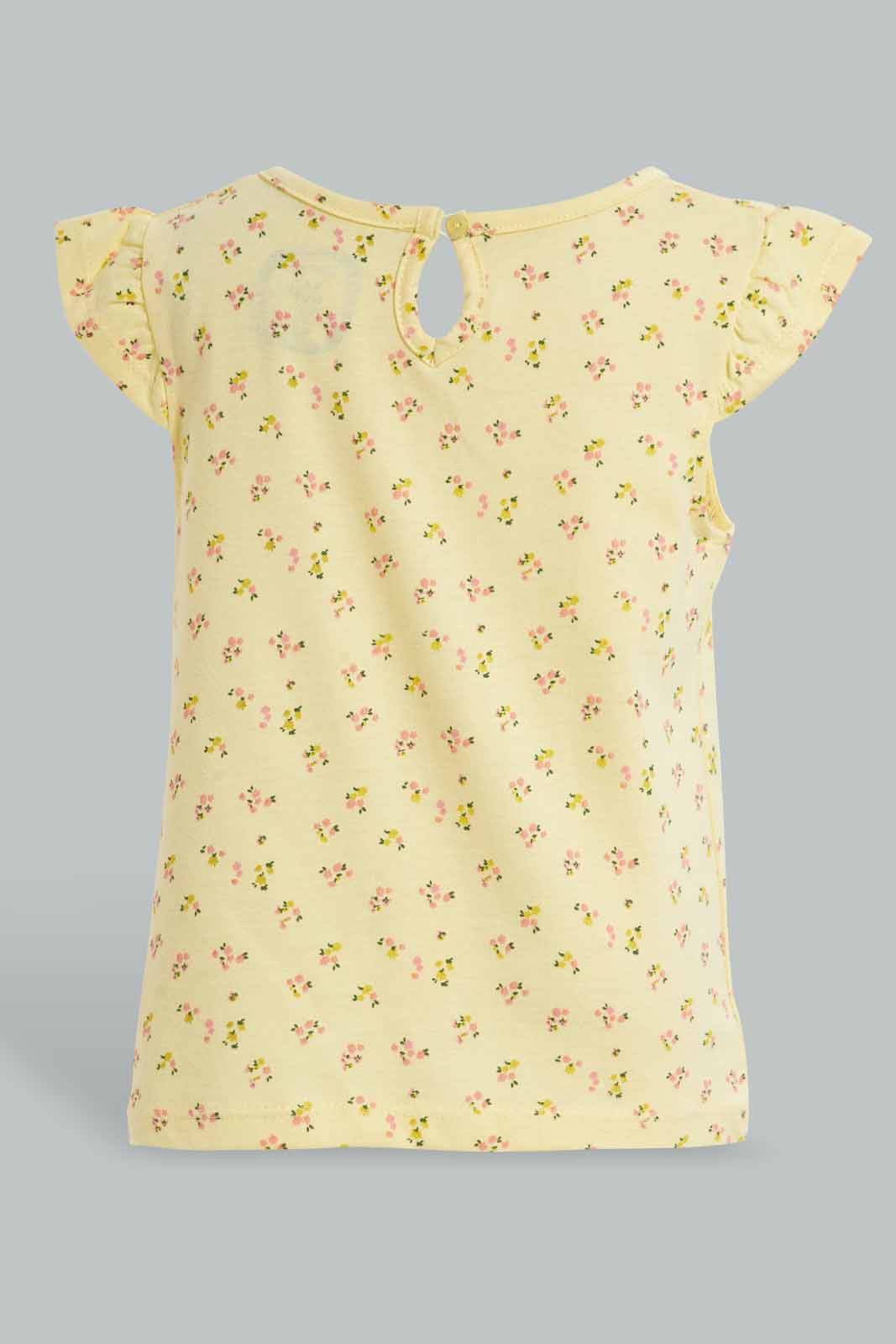 Redtag-Yellow-Printed-Top-Blouses-Infant-Girls-3 to 24 Months