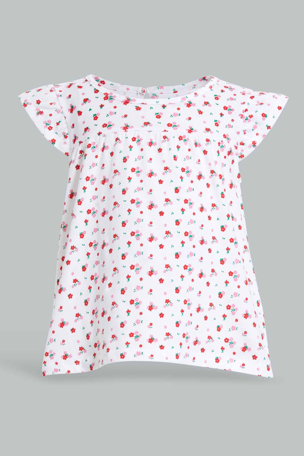 Redtag-White-Printed-Top-Blouses-Infant-Girls-3 to 24 Months