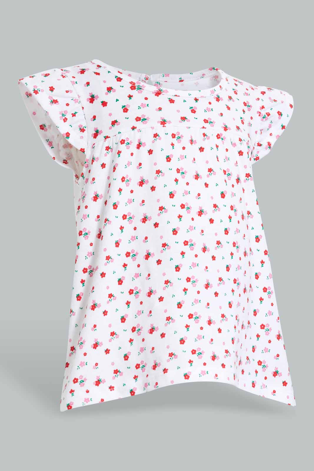 Redtag-White-Printed-Top-Blouses-Infant-Girls-3 to 24 Months