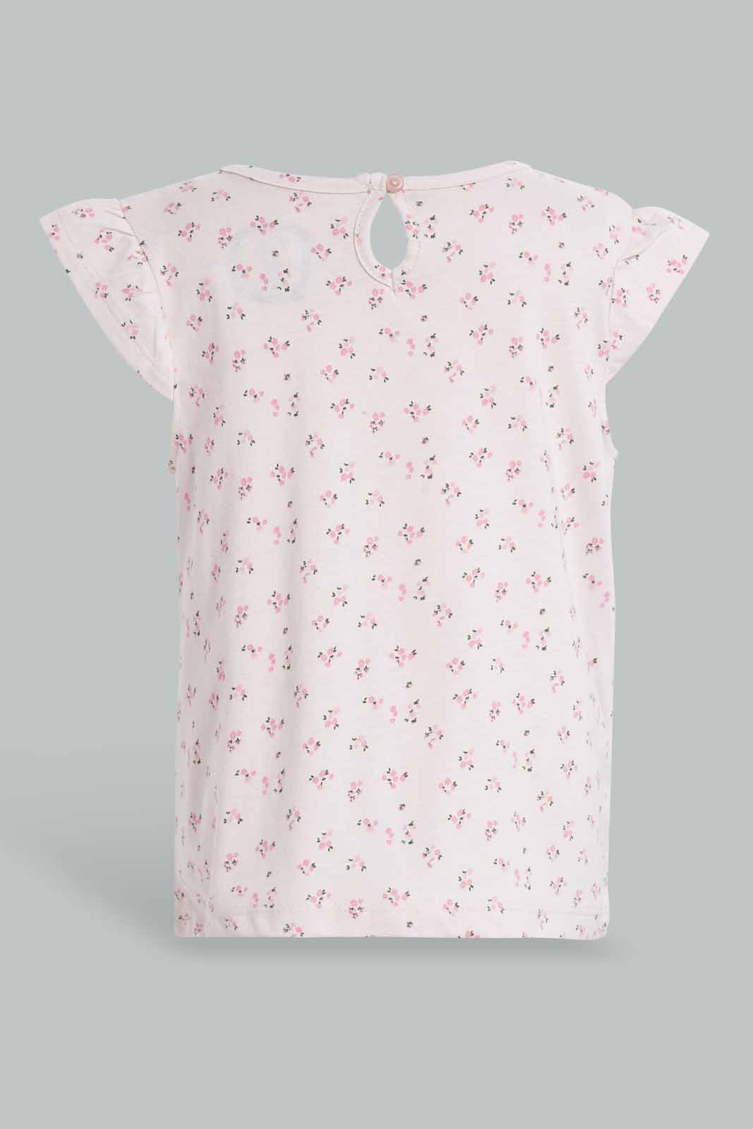 Redtag-Pink-Printed-Top-Blouses-Infant-Girls-3 to 24 Months