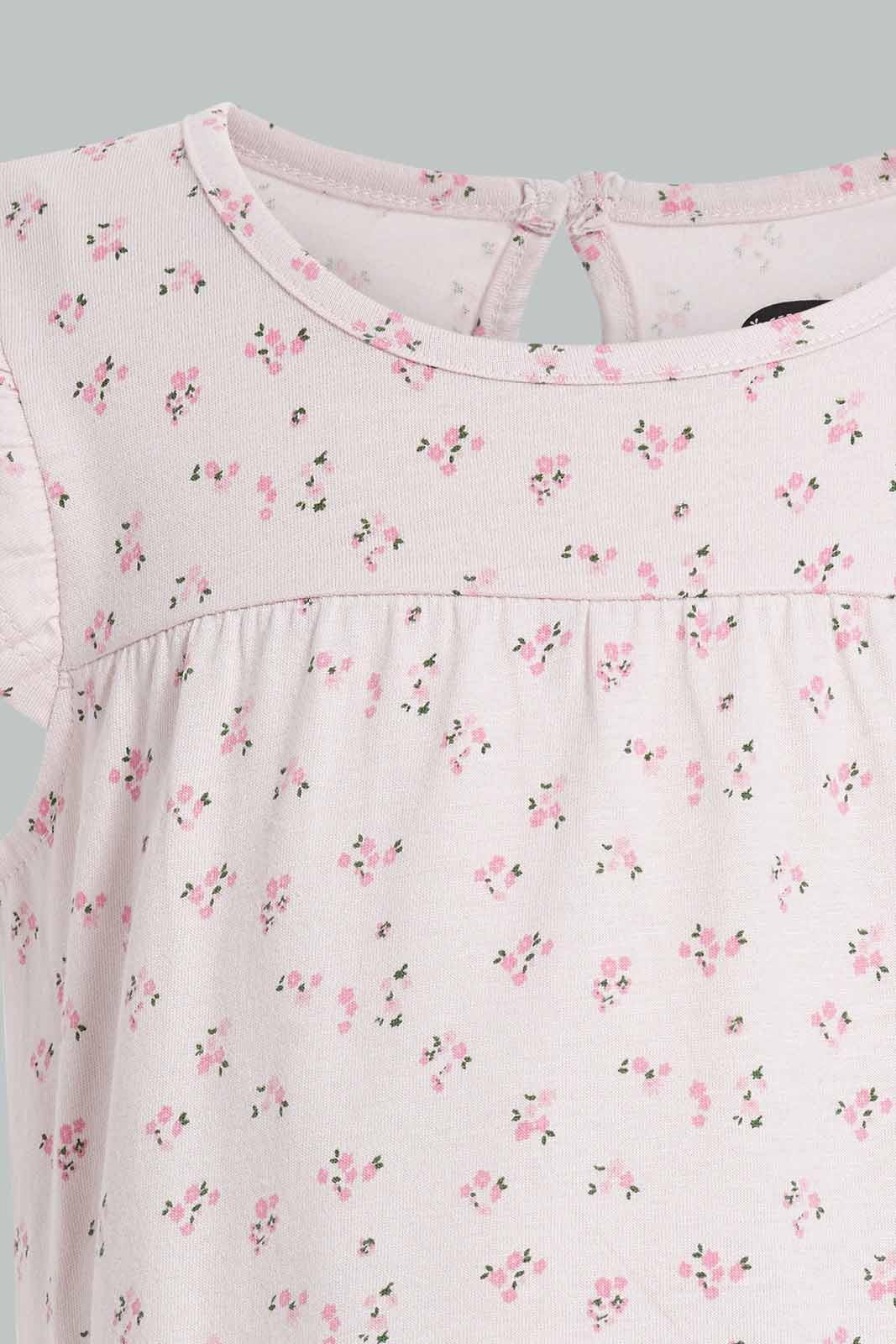 Redtag-Pink-Printed-Top-Blouses-Infant-Girls-3 to 24 Months