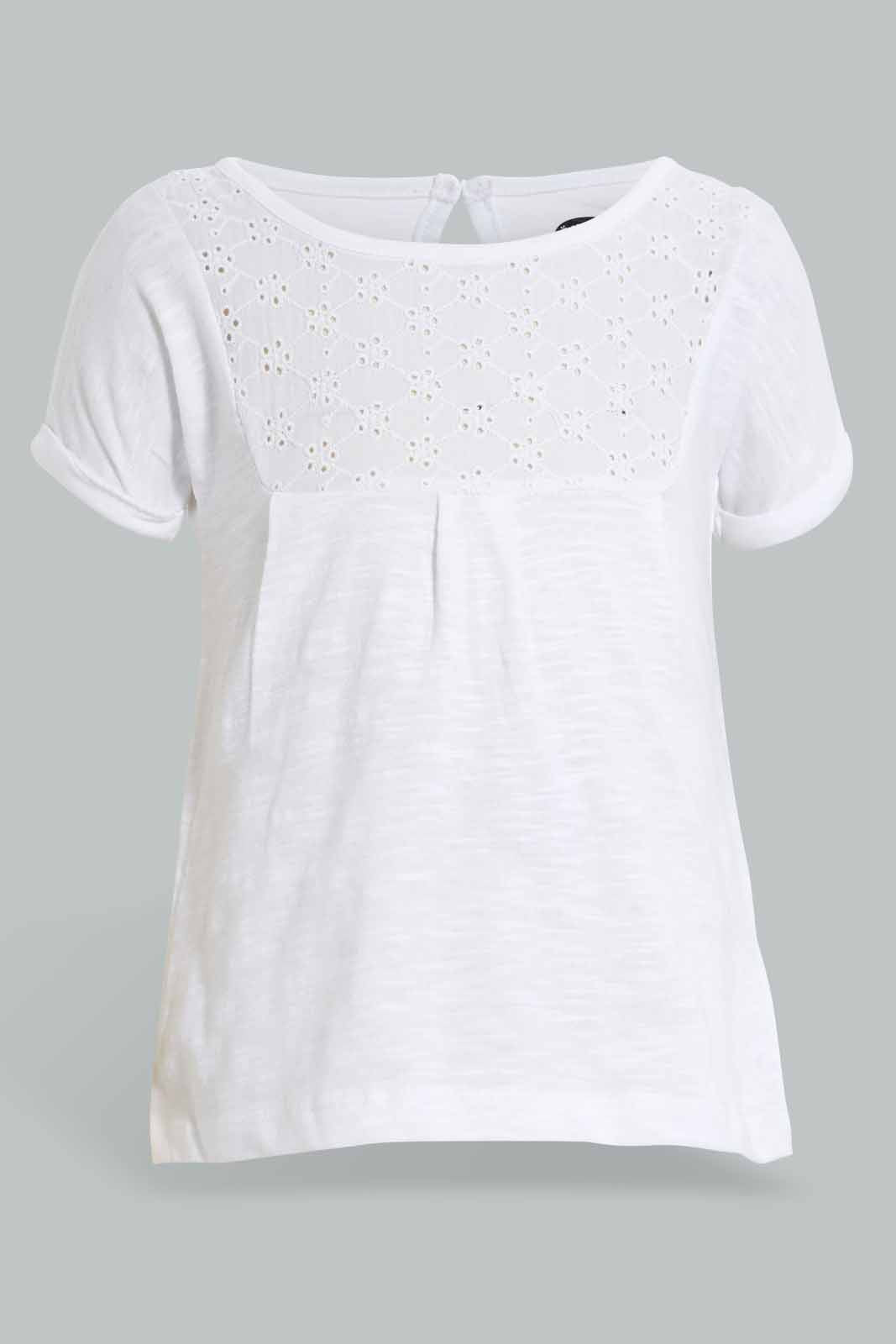 Redtag-White-Solid-Top-Blouses-Infant-Girls-3 to 24 Months