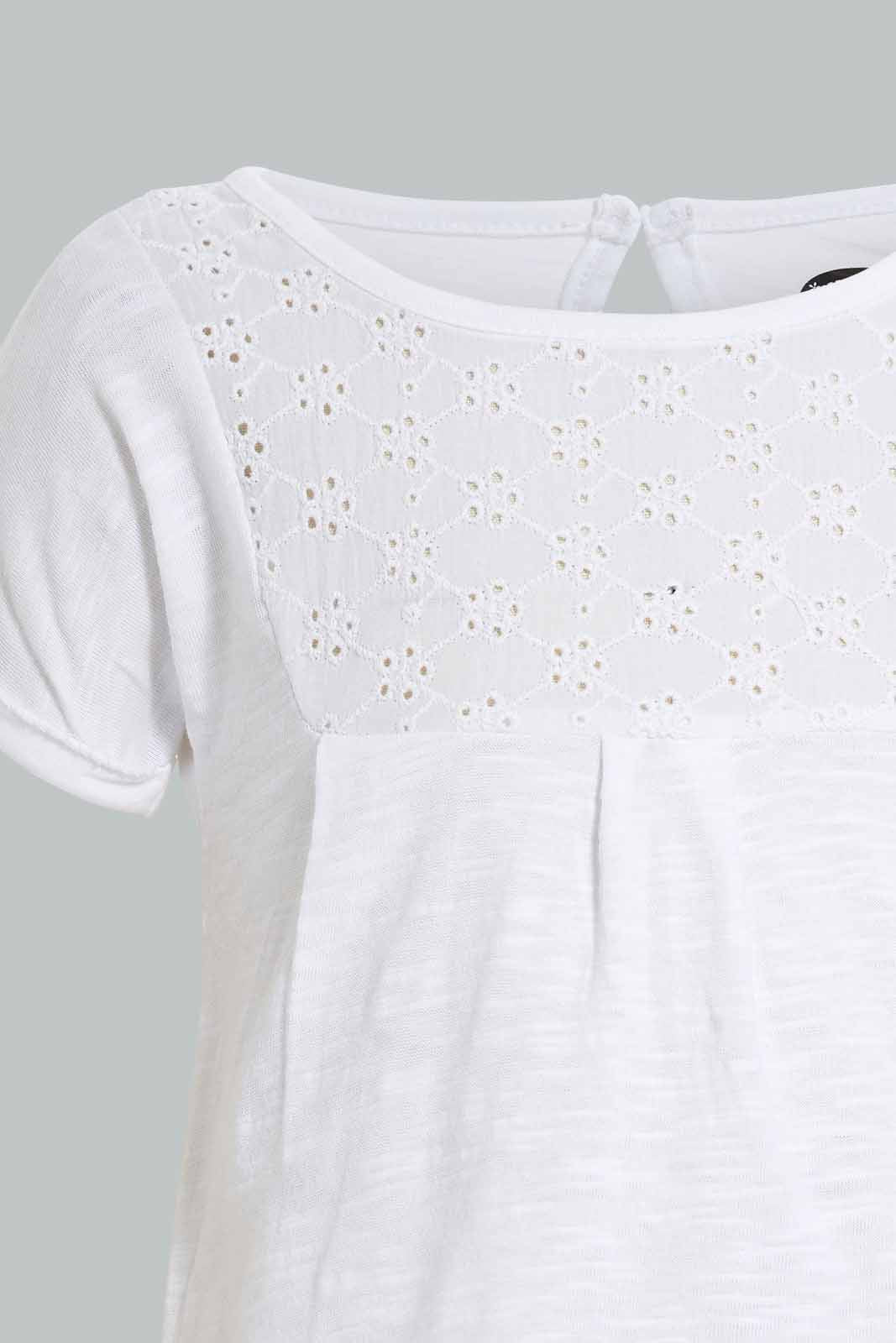 Redtag-White-Solid-Top-Blouses-Infant-Girls-3 to 24 Months