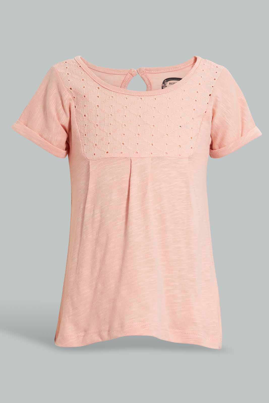 Redtag-Coral-Solid-Top-Blouses-Infant-Girls-3 to 24 Months