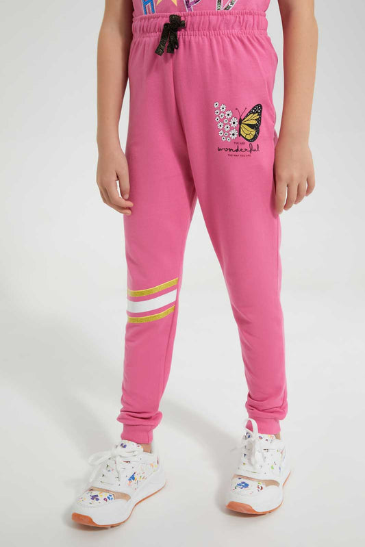 Redtag-Pink-Butterfly-Active-Pant-Bundle,-Category:Joggers,-Colour:Pink,-Deals:Sale,-Filter:Girls-(2-to-8-Yrs),-Girls-Joggers,-S22C,-Sale-GIR-APL,-Section:Girls-(0-to-14Yrs),-TBL-Girls-2 to 8 Years