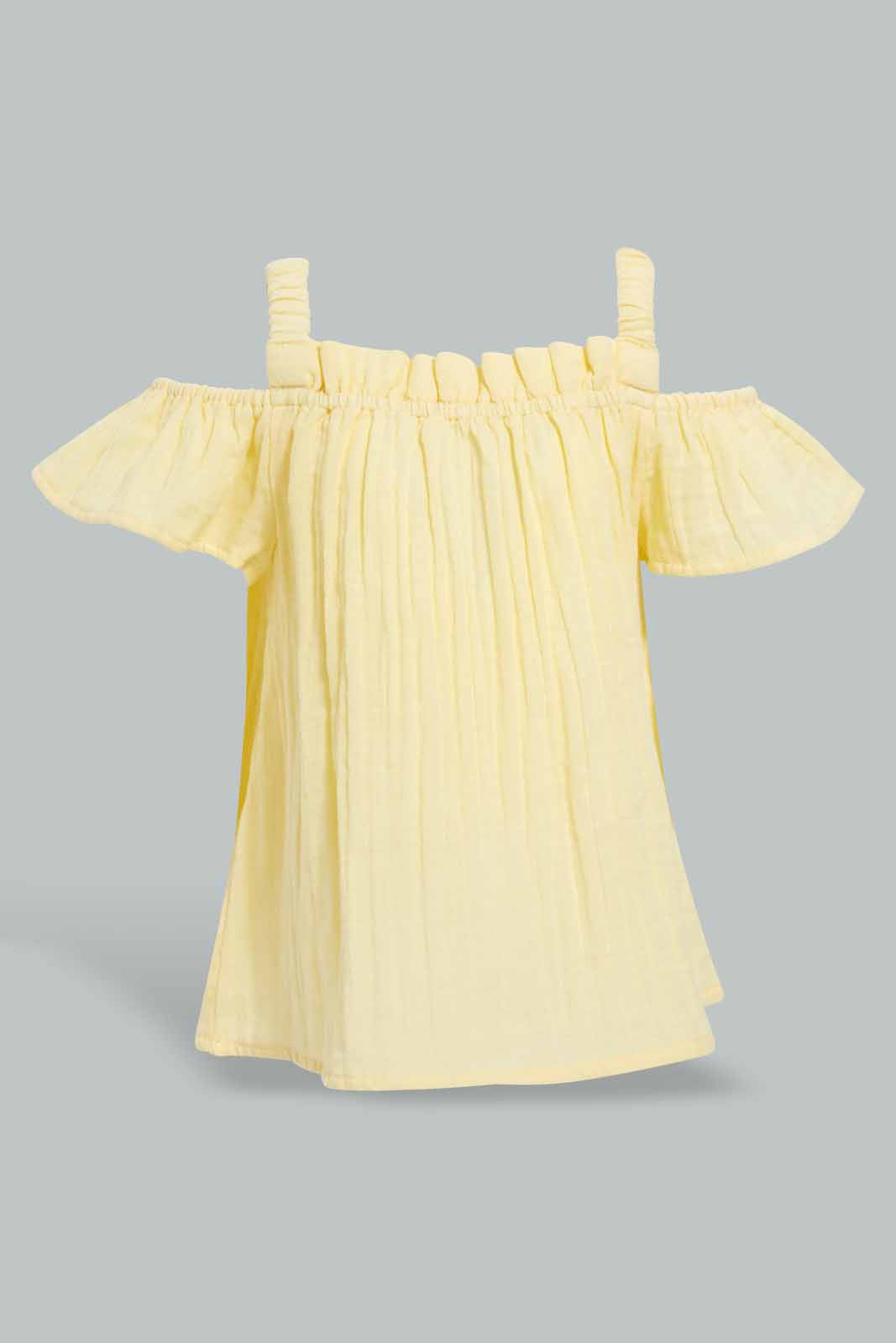 Redtag-Yellow-Off-Shoulder-Blouse-Category:Blouses,-Colour:Yellow,-Deals:New-In,-Filter:Infant-Girls-(3-to-24-Mths),-ING-Blouses,-New-In-ING,-Non-Sale,-S22D,-Section:Girls-(0-to-14Yrs)-Infant-Girls-3 to 24 Months