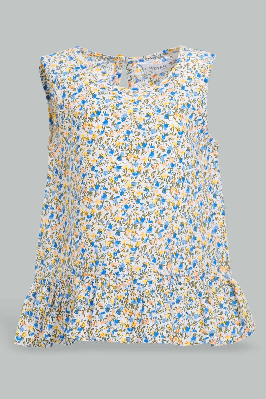 Redtag-Multi-Colour-Frill-Hem-Sleevelsess-Blouse-Category:Blouses,-Colour:Assorted,-Deals:New-In,-Filter:Infant-Girls-(3-to-24-Mths),-ING-Blouses,-New-In-ING-APL,-Non-Sale,-S22D,-Section:Girls-(0-to-14Yrs)-Infant-Girls-3 to 24 Months