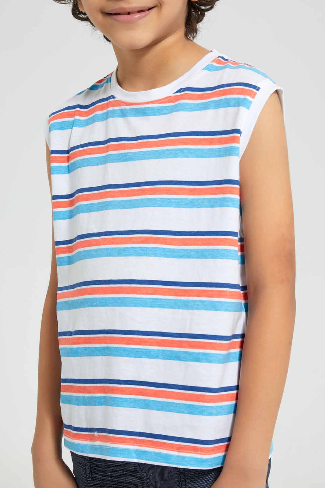 Redtag-Assorted-2-Pack-Print-Vest-Graphic-T-Shirts-Boys-2 to 8 Years