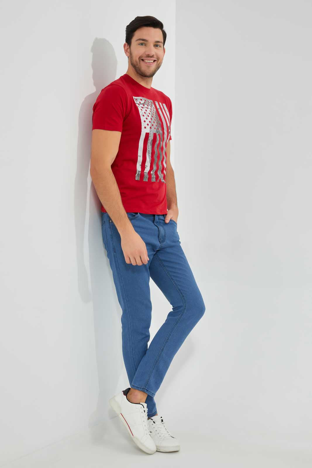 Redtag-Mid-Wash-5-Pocket-Knit-Denim-Jean-Category:Jeans,-Colour:Indigo,-Deals:New-In,-Filter:Men's-Clothing,-Men-Jeans,-New-In-Men,-Non-Sale,-Section:Men,-TBL,-W22O-Men's-