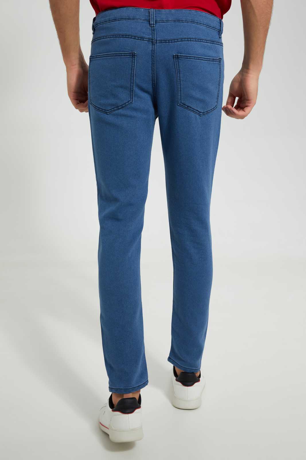 Redtag-Mid-Wash-5-Pocket-Knit-Denim-Jean-Category:Jeans,-Colour:Indigo,-Deals:New-In,-Filter:Men's-Clothing,-Men-Jeans,-New-In-Men,-Non-Sale,-Section:Men,-TBL,-W22O-Men's-