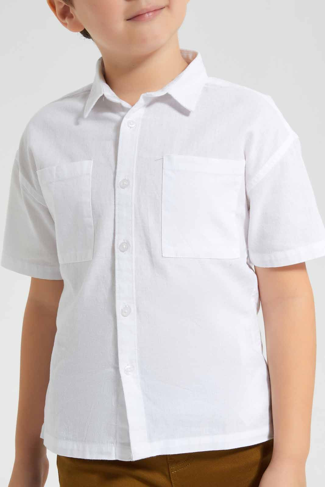 White Over Sized Short Sleeve Shirt