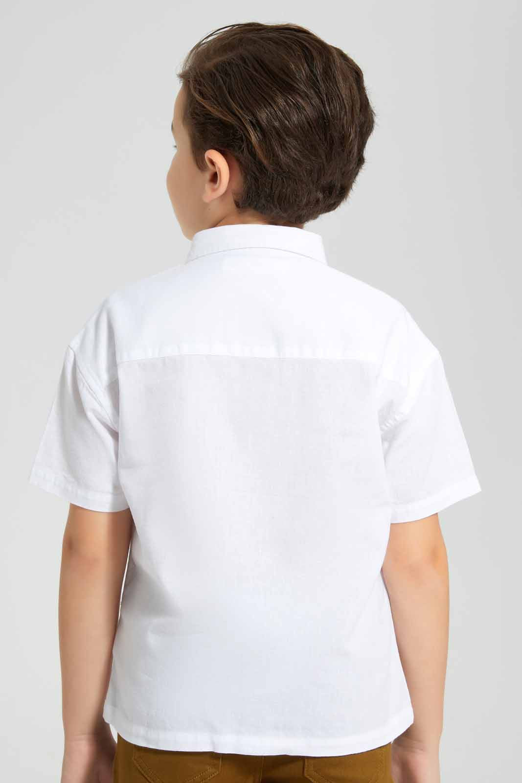 White Over Sized Short Sleeve Shirt
