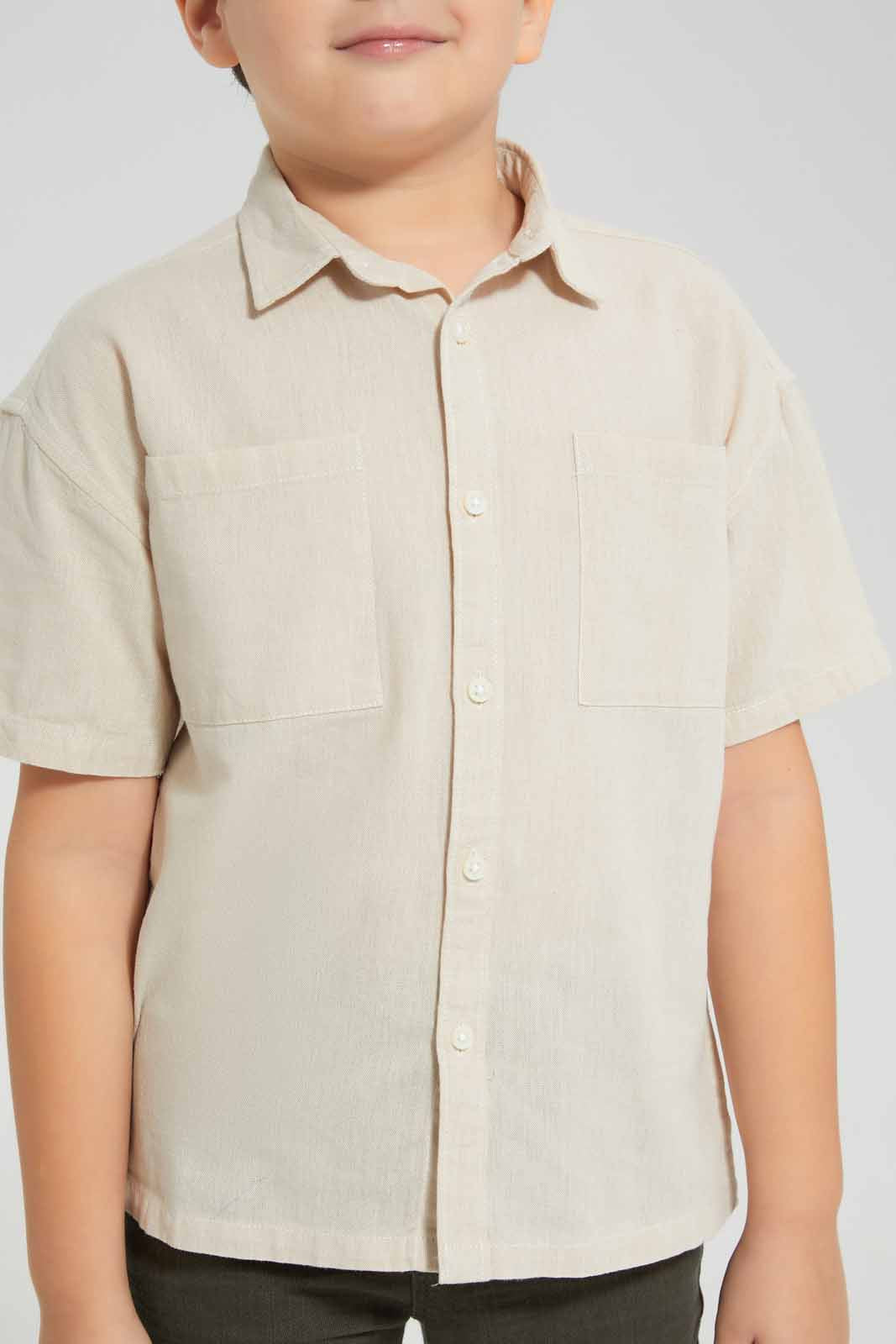 Redtag-Yellow-Over-Sized-Short-Sleeve-Shirt-BOY-Shirts,-Category:Shirts,-Colour:Yellow,-Deals:New-In,-Filter:Boys-(2-to-8-Yrs),-New-In-BOY-APL,-Non-Sale,-S22D,-Section:Boys-(0-to-14Yrs)-Boys-2 to 8 Years