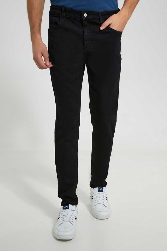 Redtag-Black-5-Pocket-Knit-Denim-Jean-Category:Jeans,-Colour:Black,-Deals:New-In,-Filter:Men's-Clothing,-Men-Jeans,-New-In-Men,-Non-Sale,-Section:Men,-TBL,-W22O-Men's-