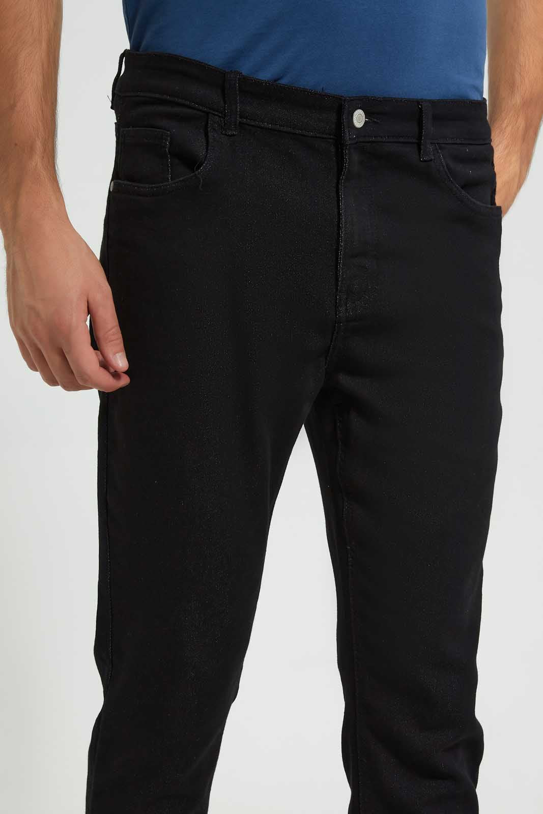 Redtag-Black-5-Pocket-Knit-Denim-Jean-Category:Jeans,-Colour:Black,-Deals:New-In,-Filter:Men's-Clothing,-Men-Jeans,-New-In-Men,-Non-Sale,-Section:Men,-TBL,-W22O-Men's-