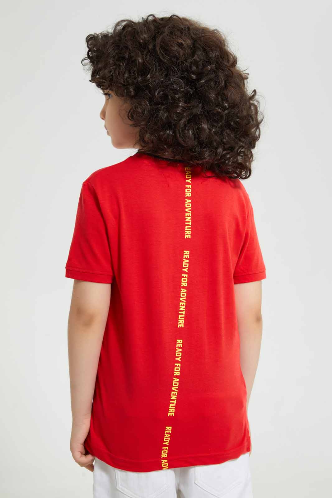Red Flap Airplane Print T-Shirt