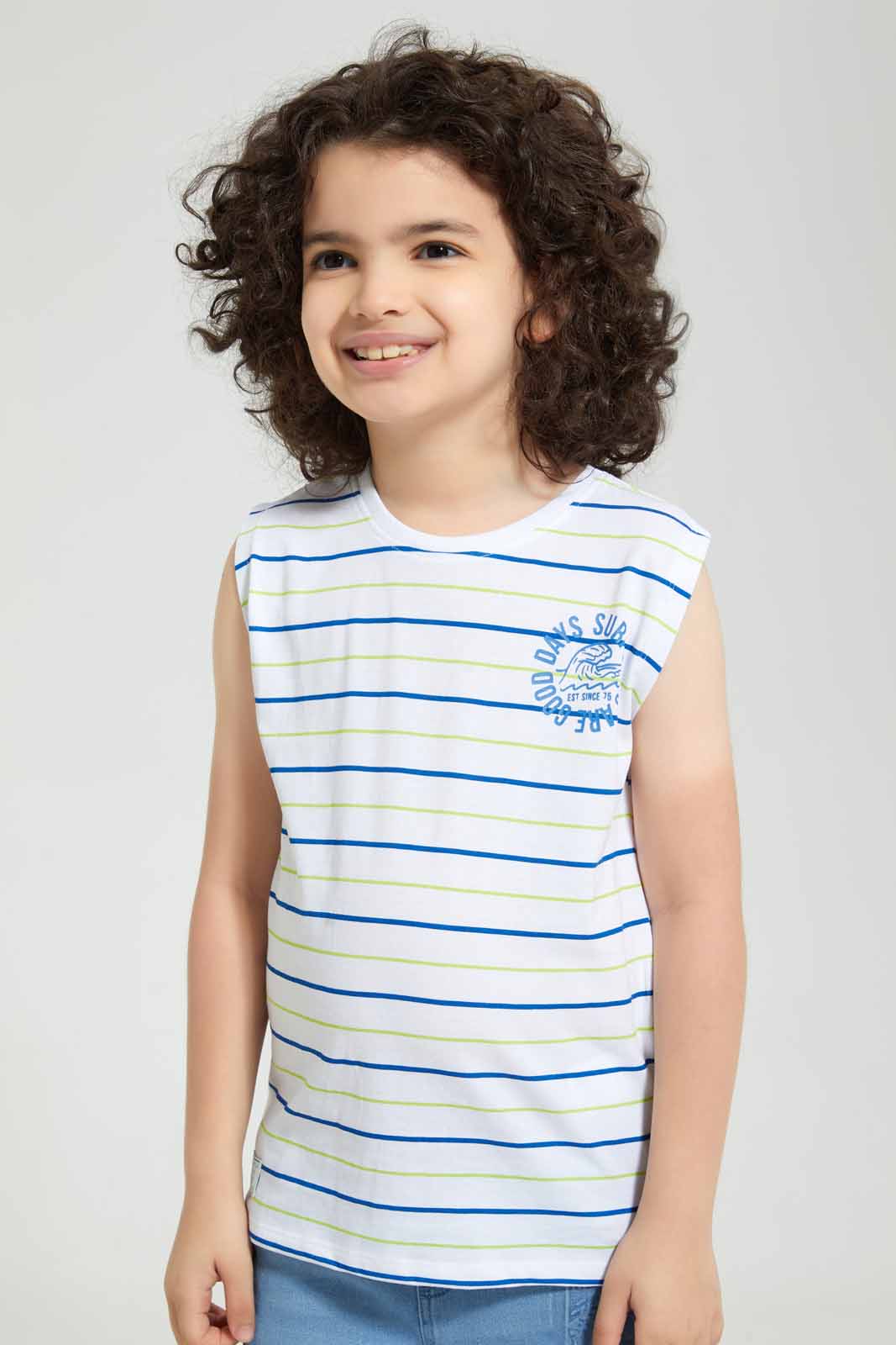 Redtag-White-Tiedye-Stripe-T-Shirt-Graphic-T-Shirts-Boys-2 to 8 Years