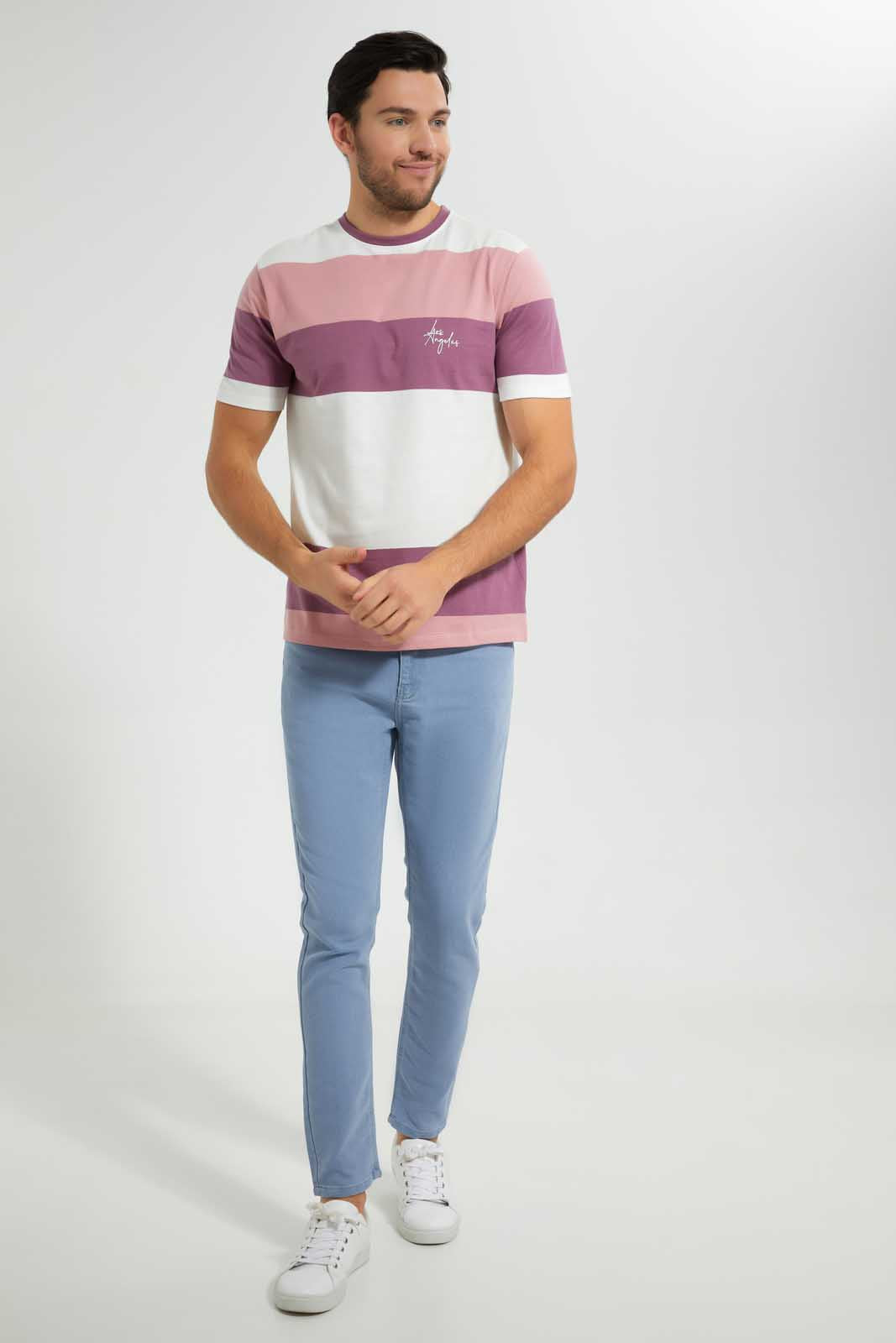 Lilac And Pink Striped T-Shirt