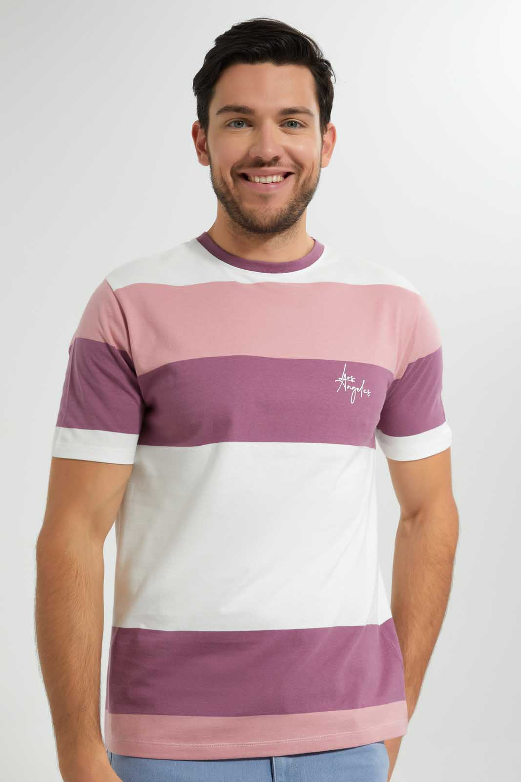 Lilac And Pink Striped T-Shirt