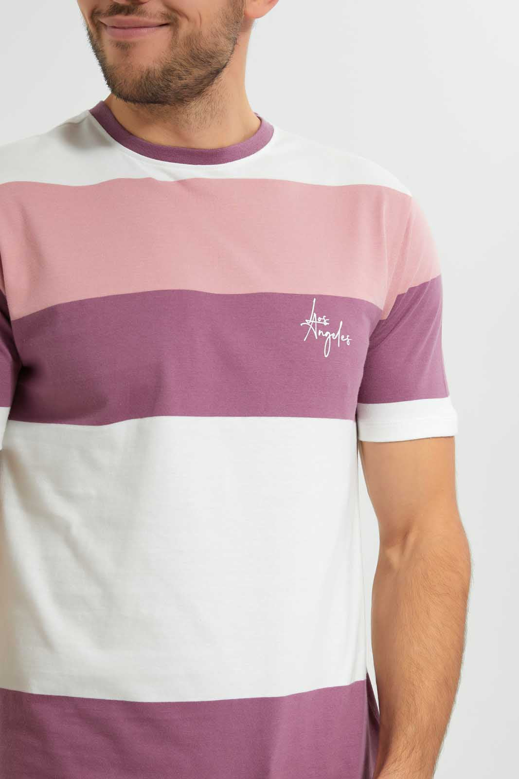 Lilac And Pink Striped T-Shirt