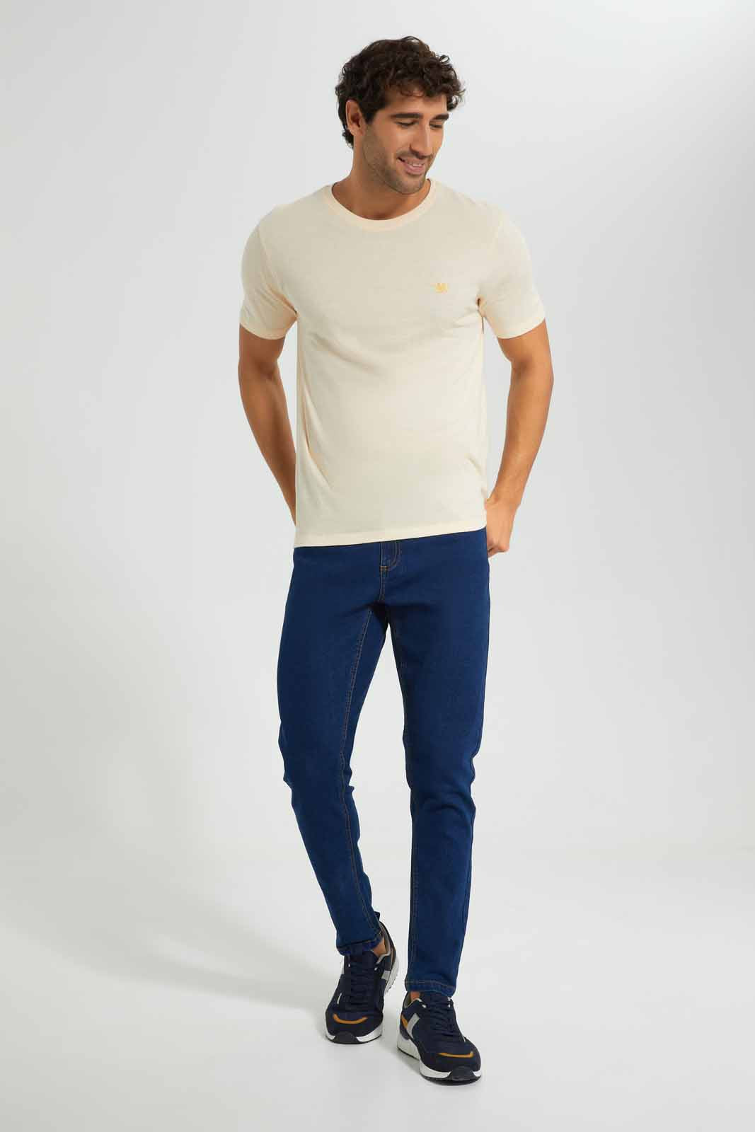 Redtag-Yellow-Pin-Stripe-With-Emb-T-Shirt-Category:T-Shirts,-Colour:Yellow,-Deals:New-In,-Filter:Men's-Clothing,-Men-T-Shirts,-New-In-Men,-Non-Sale,-S22C,-Section:Men-Men's-