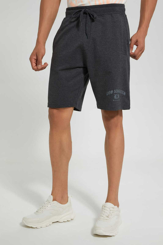 Charcoal Short With Placement Print