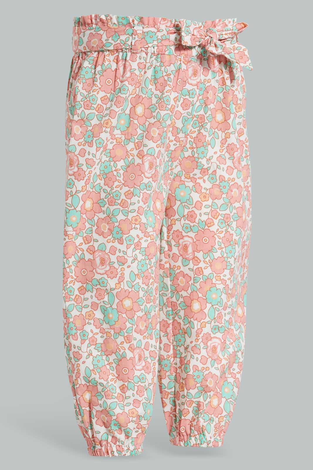 Redtag-Assorted-Printed-Casual-Trouser-Trousers-Infant-Girls-3 to 24 Months