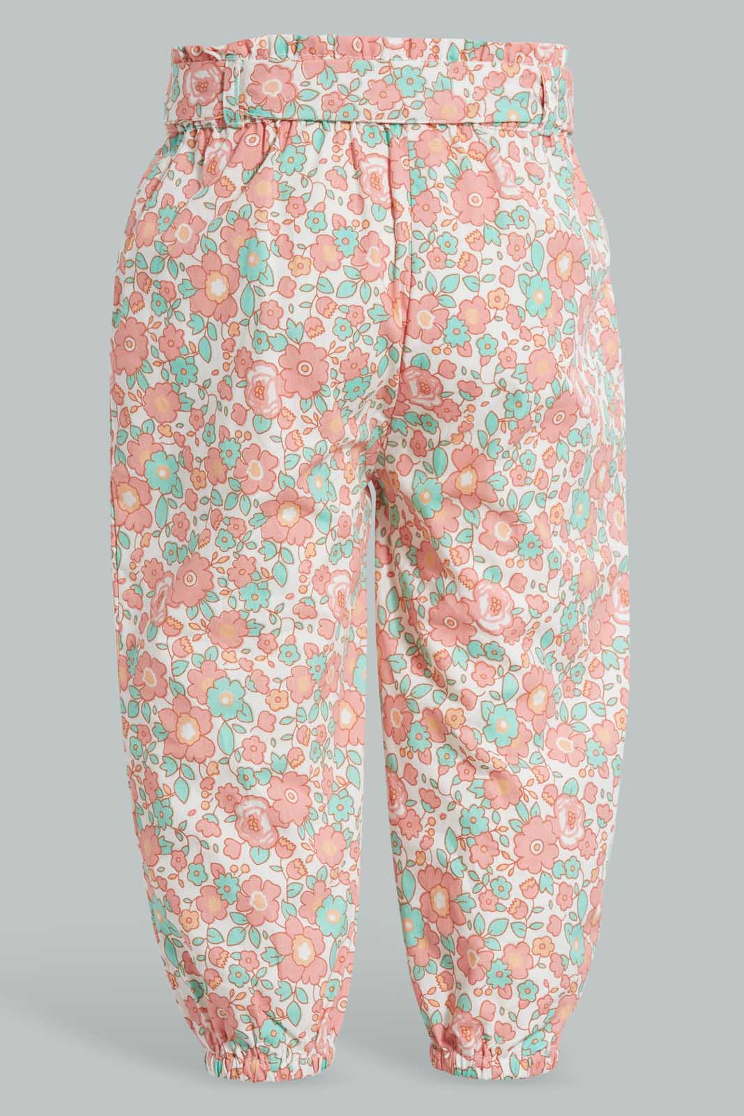 Redtag-Assorted-Printed-Casual-Trouser-Trousers-Infant-Girls-3 to 24 Months