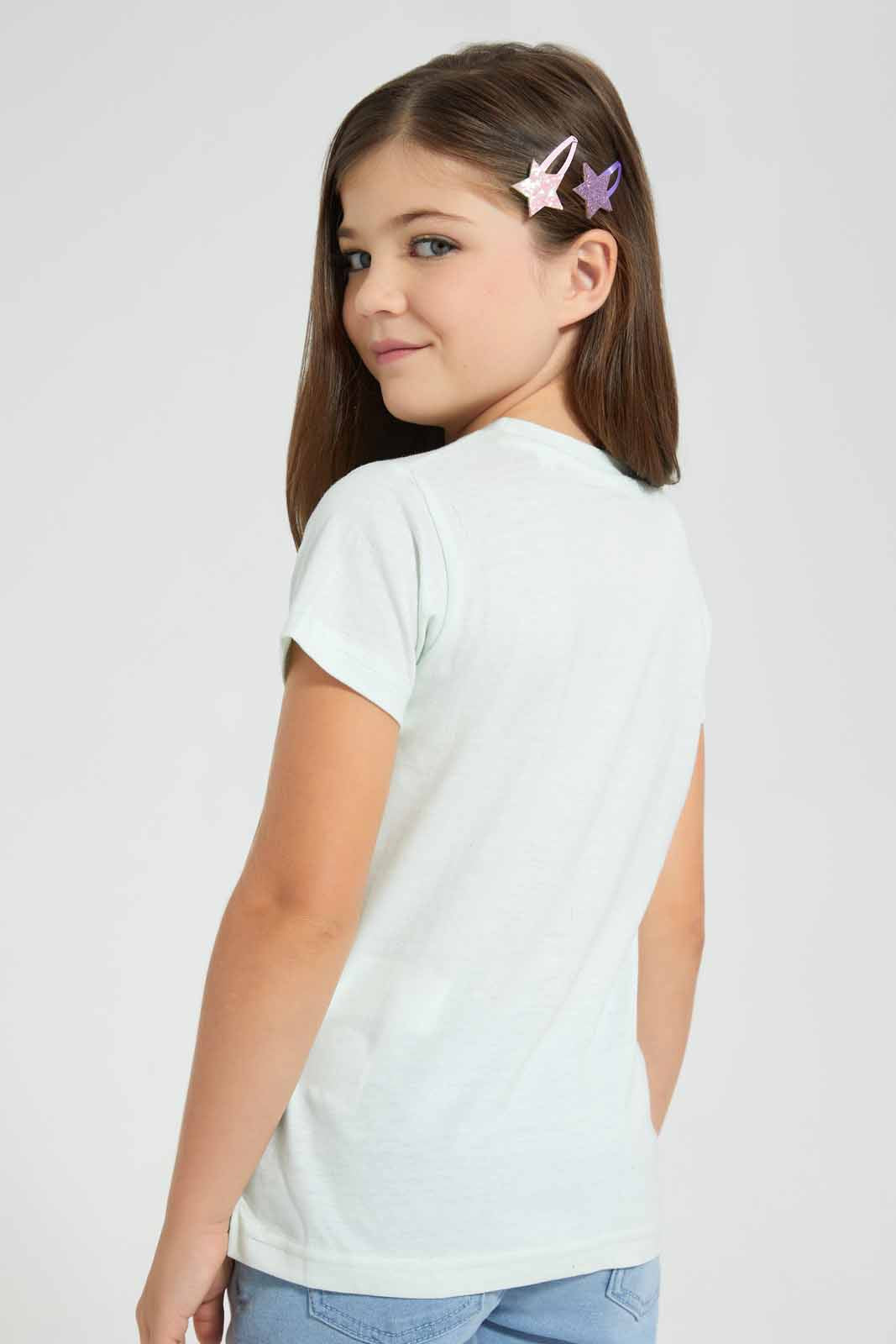 Redtag-White-Ice-Cream-T-Shirt-Graphic-T-Shirts-Girls-2 to 8 Years
