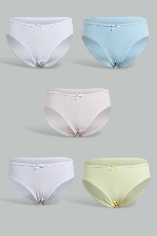 Redtag-Assorted-Multi-5Pcs-Bikini-Brief-Packs-Sports-Bras-Senior-Girls-9 to 14 Years