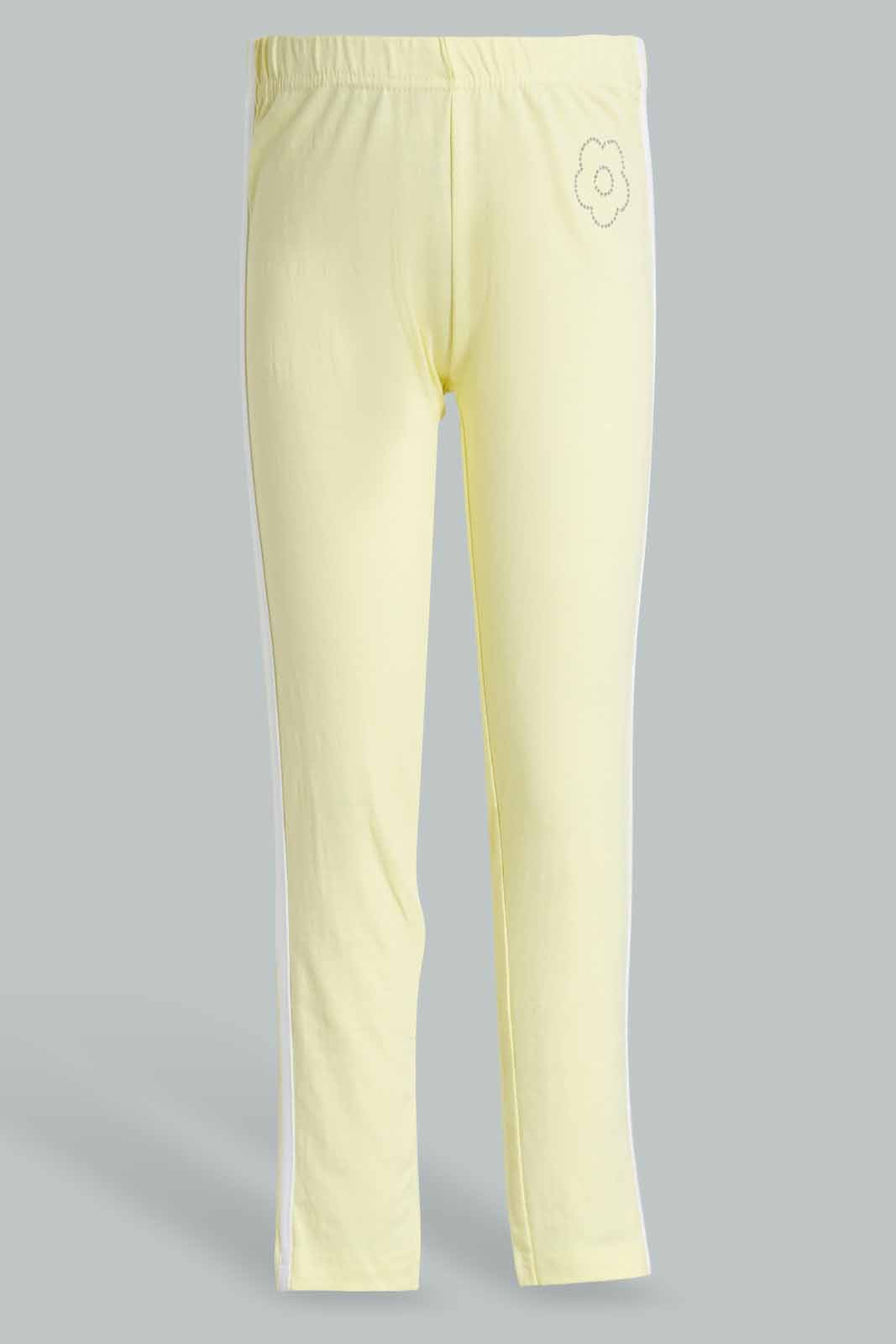 Redtag-Yellow-Girls-Printed-Legging-Leggings-Girls-2 to 8 Years