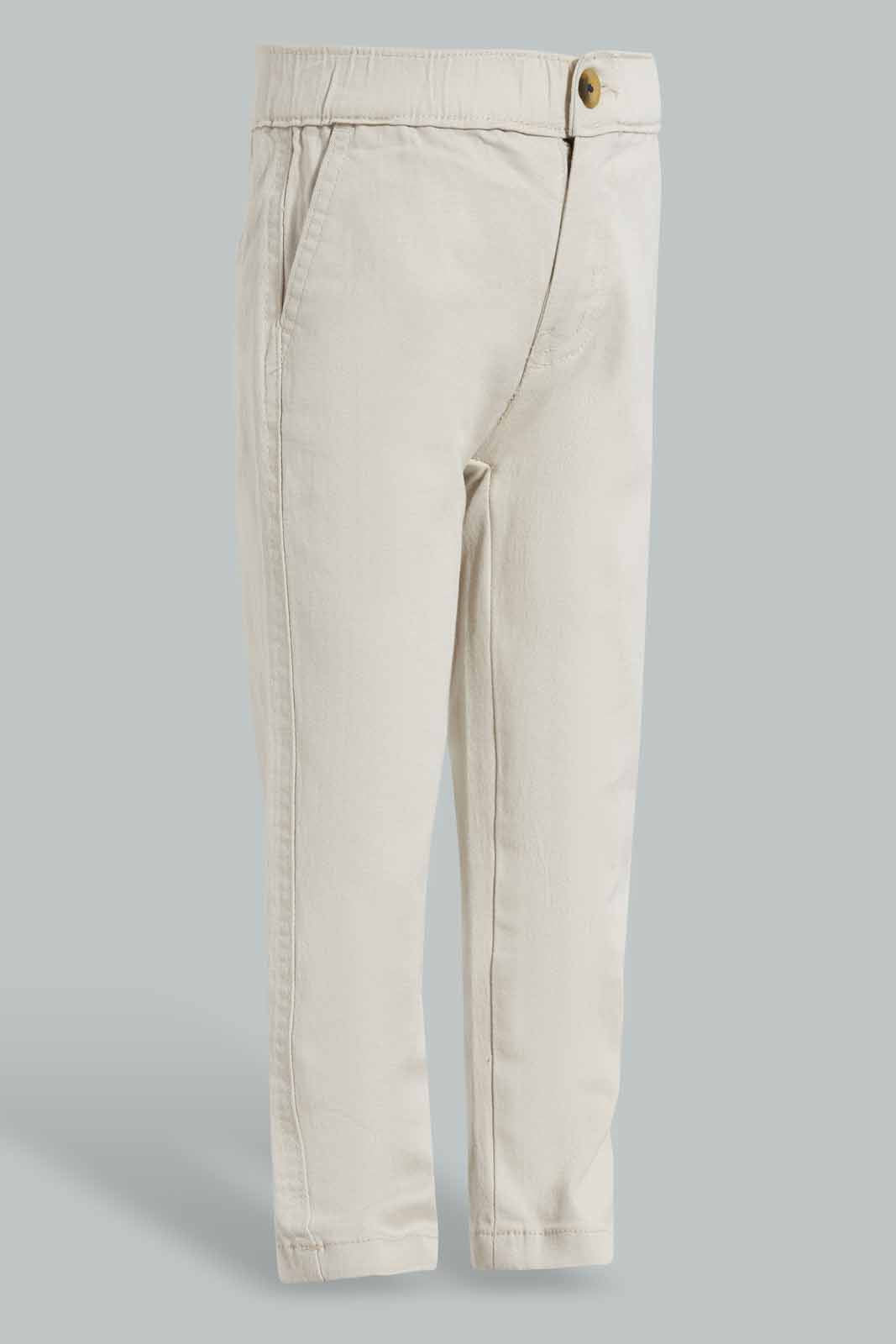 Redtag-Ecru-Pull-On-Chino-Pant-Chino-Trousers-Infant-Boys-3 to 24 Months