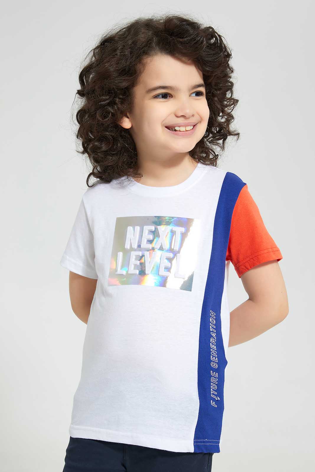 White Next Level Print T Shirt