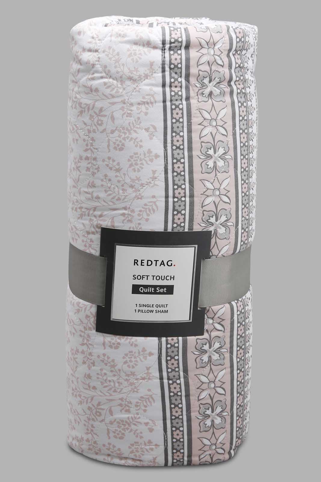 Redtag-Multi-Colour-2-Piece-Floral-Printed-Quilt-Set-
(Single-Size)-Category:Quilts,-Colour:Multicolour,-Deals:New-In,-Filter:Home-Bedroom,-HMW-BED-Quilts,-New-In-HMW-BED,-Non-Sale,-Section:Homewares,-W22O-Home-Bedroom-