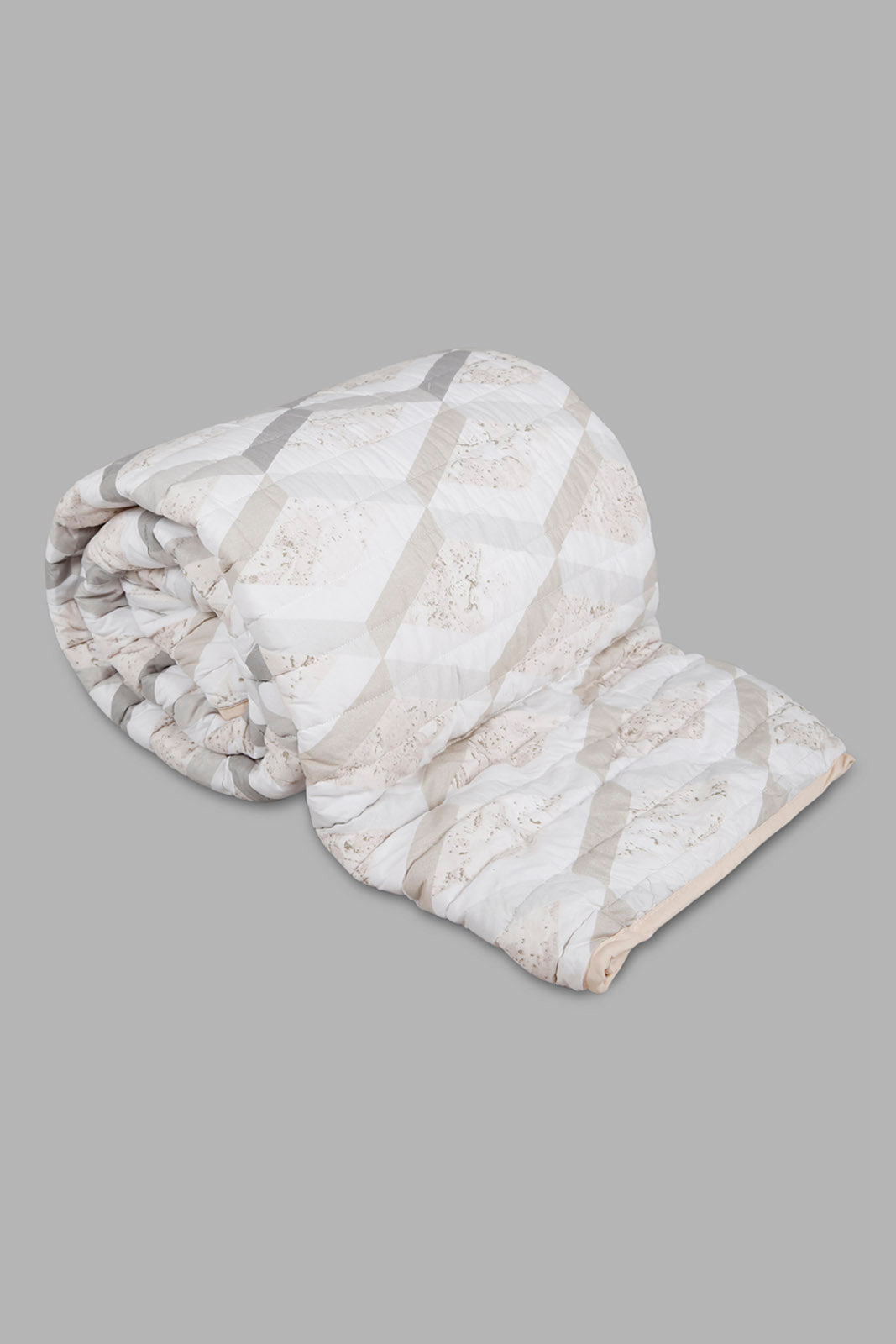Redtag-Beige-3-Piece-Geometric-Printed-Quilt-Set-
(Double-Size)-Category:Quilts,-Colour:Beige,-Deals:New-In,-Filter:Home-Bedroom,-HMW-BED-Quilts,-New-In-HMW-BED,-Non-Sale,-Section:Homewares,-W22O-Home-Bedroom-