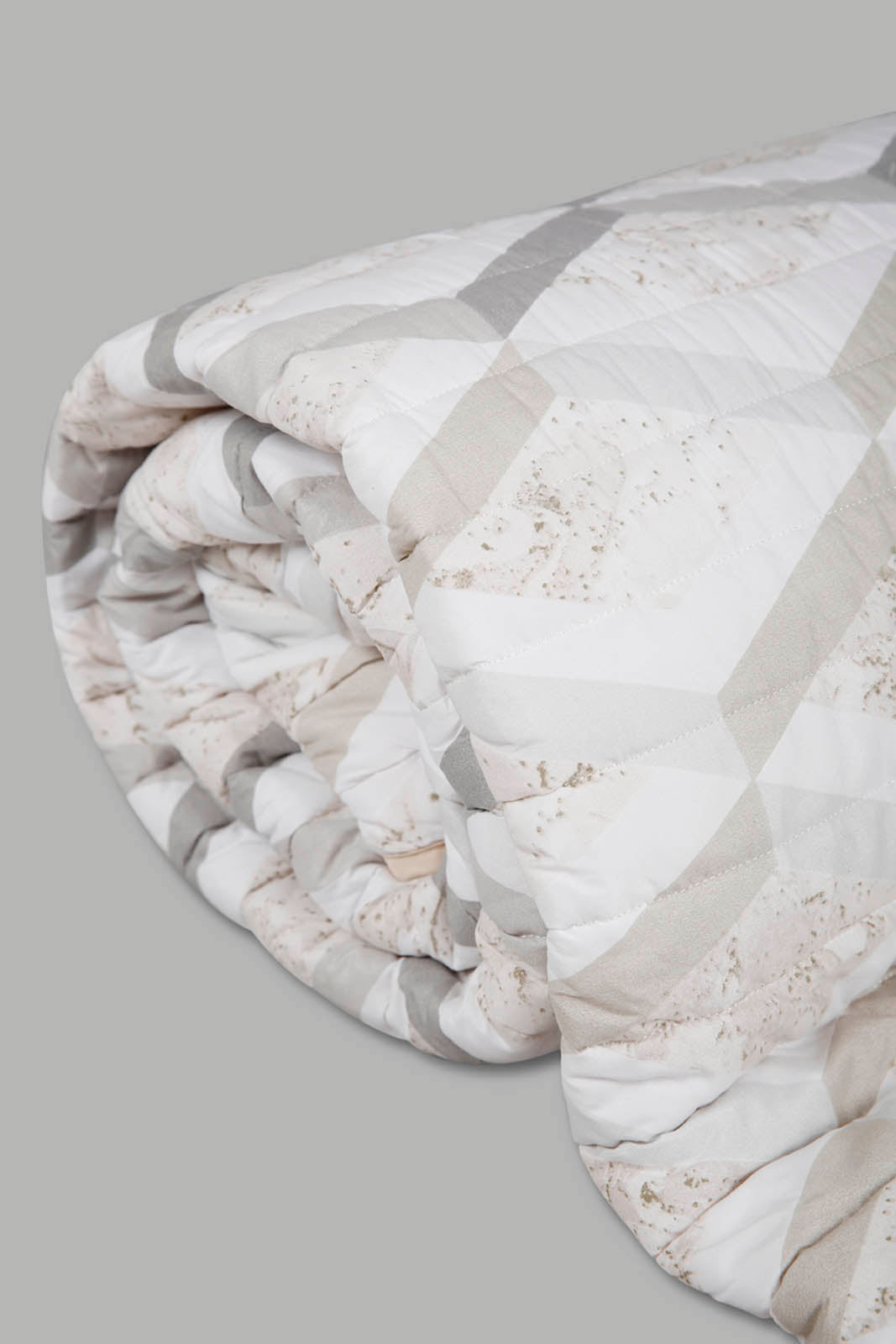 Redtag-Beige-3-Piece-Geometric-Printed-Quilt-Set-
(Double-Size)-Category:Quilts,-Colour:Beige,-Deals:New-In,-Filter:Home-Bedroom,-HMW-BED-Quilts,-New-In-HMW-BED,-Non-Sale,-Section:Homewares,-W22O-Home-Bedroom-