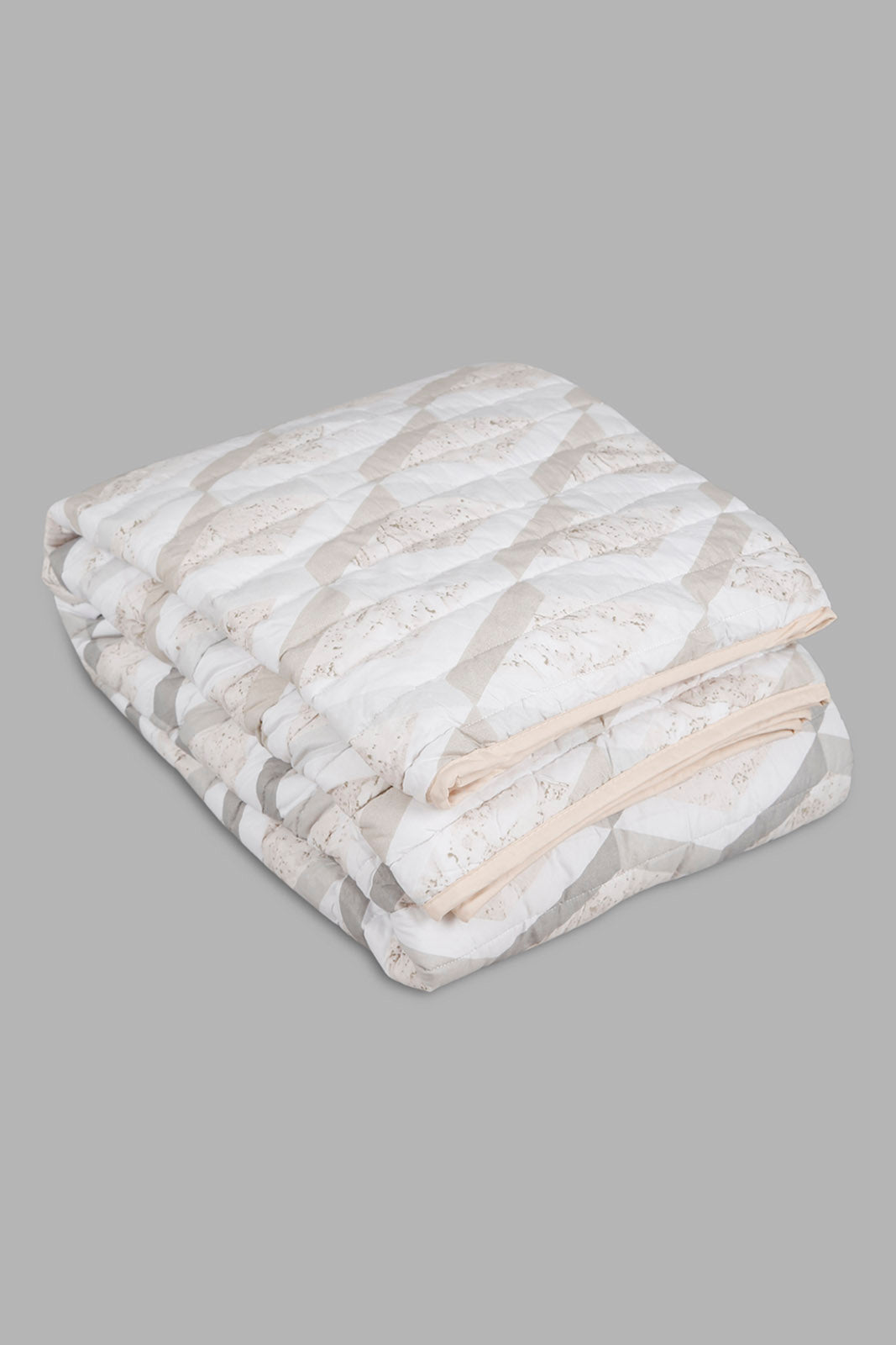 Redtag-Beige-3-Piece-Geometric-Printed-Quilt-Set-
(Double-Size)-Category:Quilts,-Colour:Beige,-Deals:New-In,-Filter:Home-Bedroom,-HMW-BED-Quilts,-New-In-HMW-BED,-Non-Sale,-Section:Homewares,-W22O-Home-Bedroom-