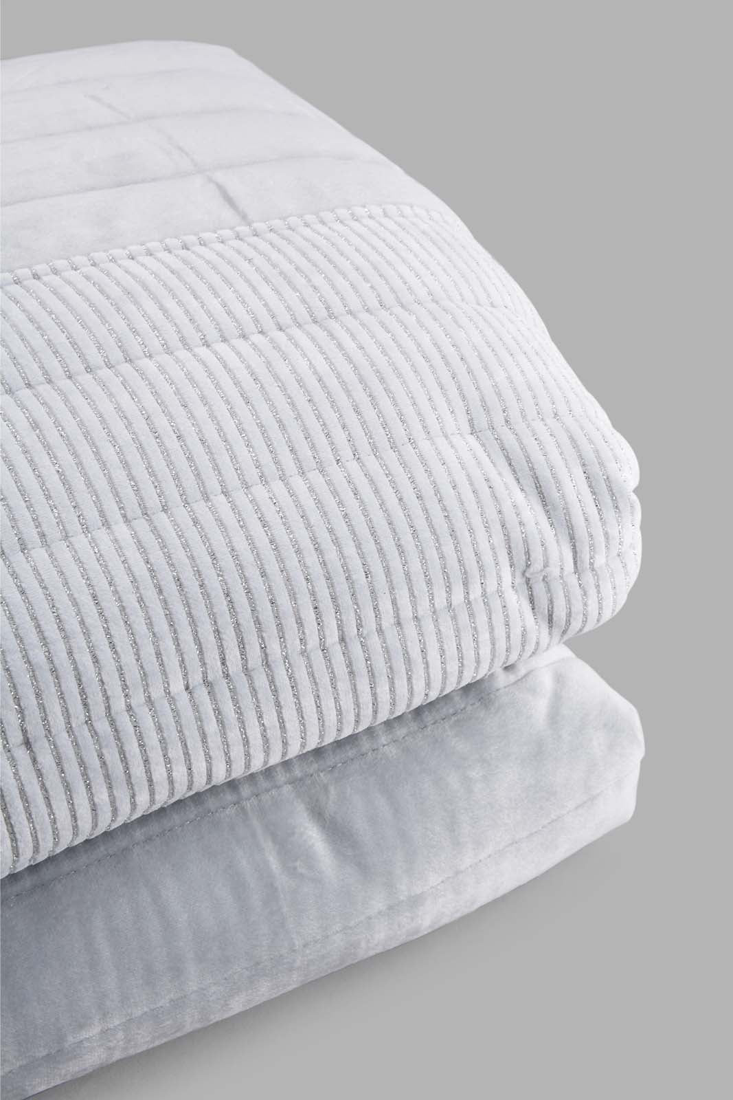 Grey Velvet 2-Piece Quilt (Single Size)