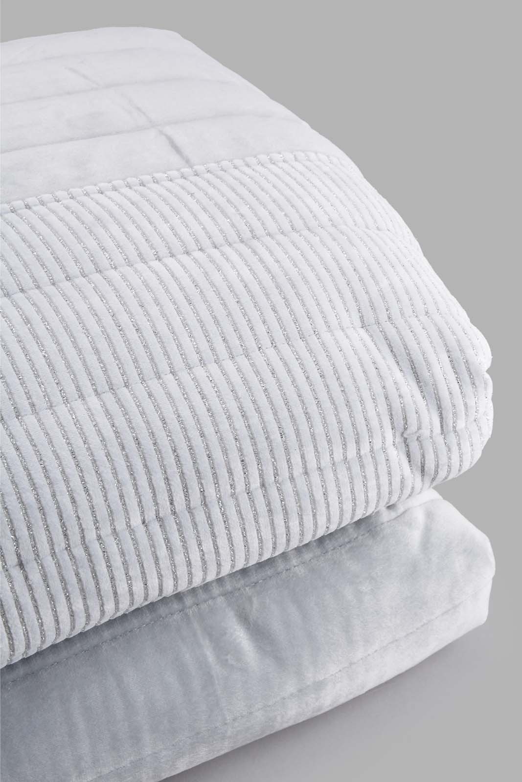 Grey Velvet 3-Piece Quilt (Double Size)