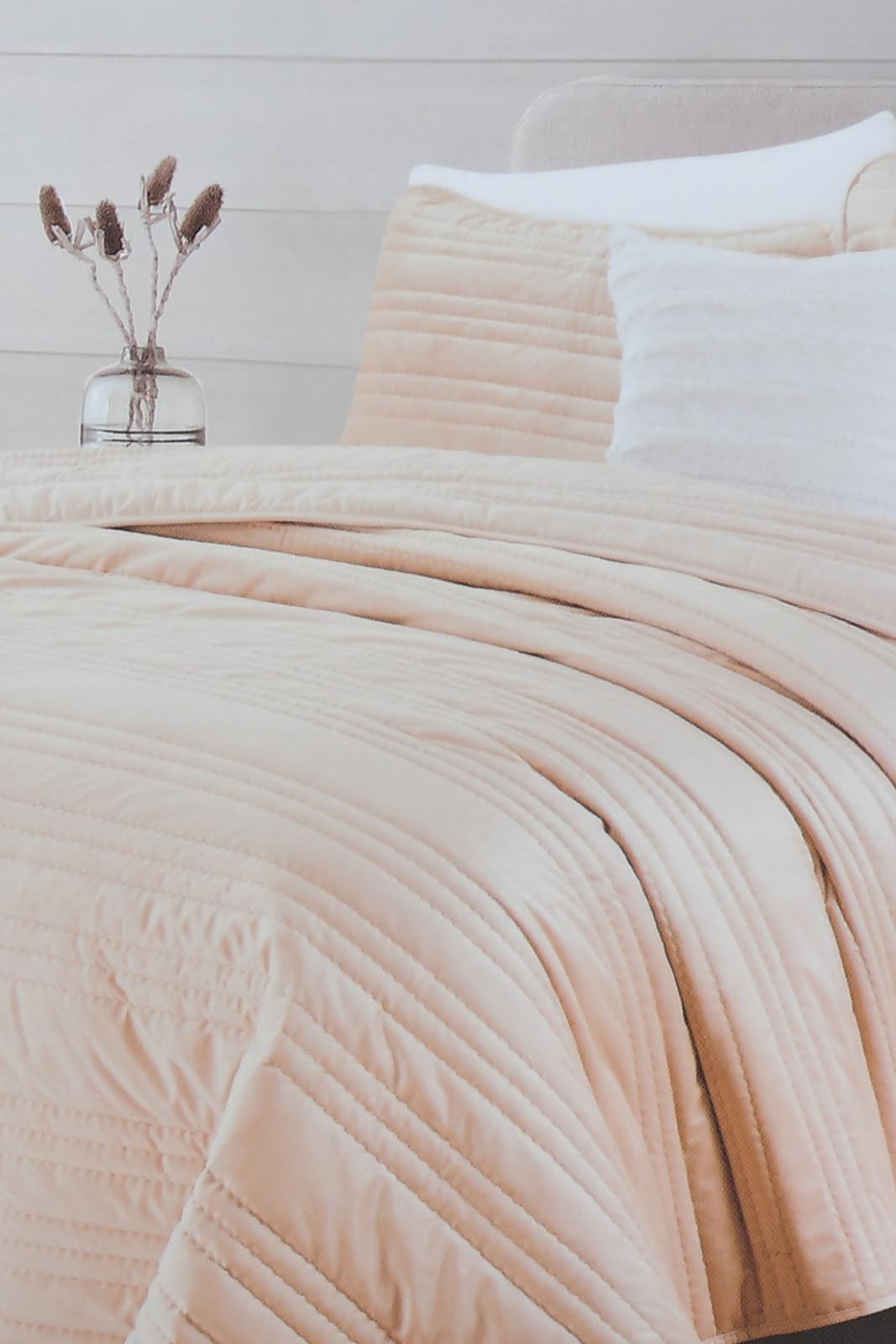Redtag-Beige-Velvet-3-Piece-Quilt-With-Zig-Zag
(Double-Size)-Category:Quilts,-Colour:Beige,-Filter:Home-Bedroom,-HMW-BED-Quilts,-New-In,-New-In-HMW-BED,-Non-Sale,-S22C,-Section:Homewares-Home-Bedroom-
