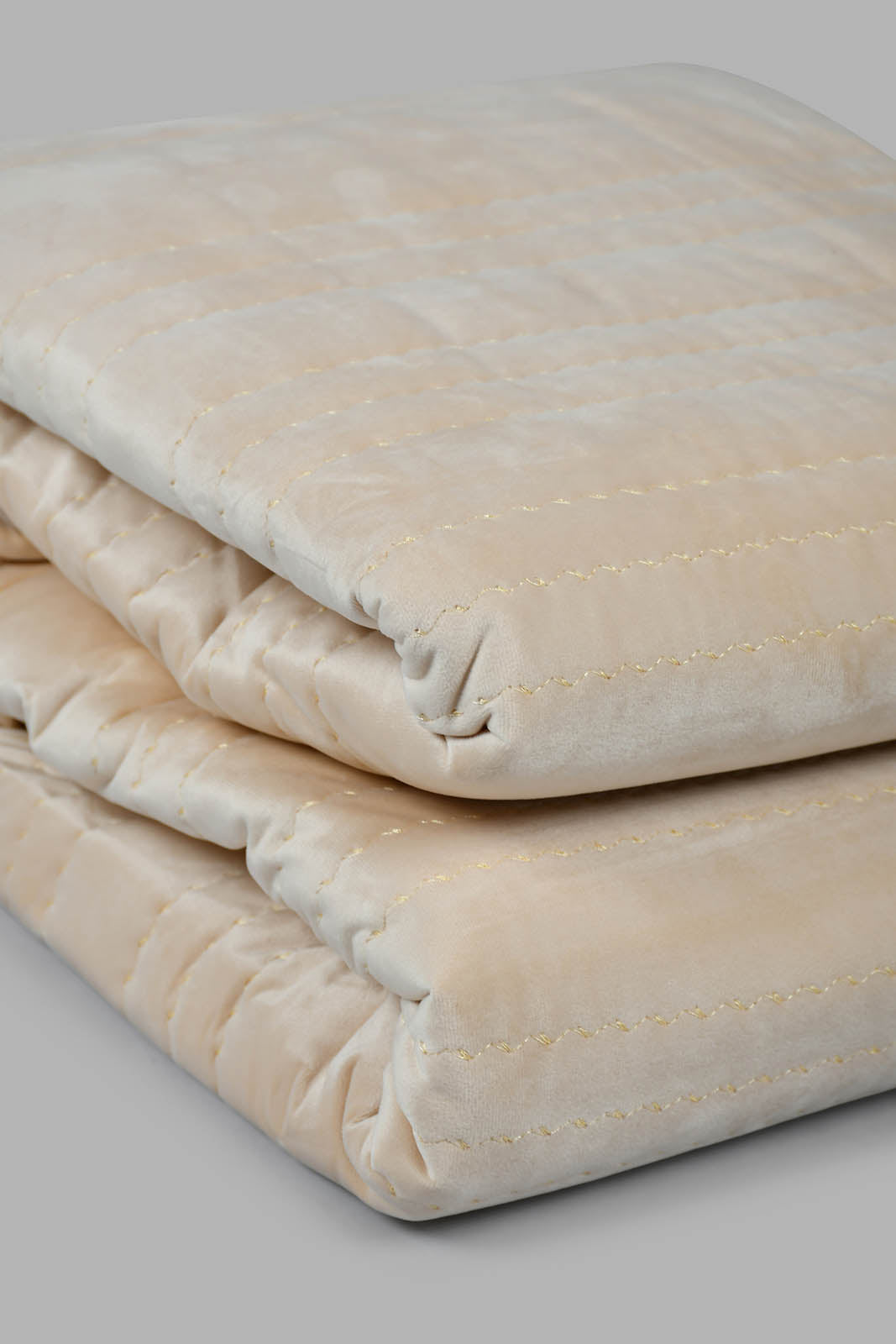 Redtag-Beige-Velvet-3-Piece-Quilt-With-Zig-Zag
(Double-Size)-Category:Quilts,-Colour:Beige,-Filter:Home-Bedroom,-HMW-BED-Quilts,-New-In,-New-In-HMW-BED,-Non-Sale,-S22C,-Section:Homewares-Home-Bedroom-