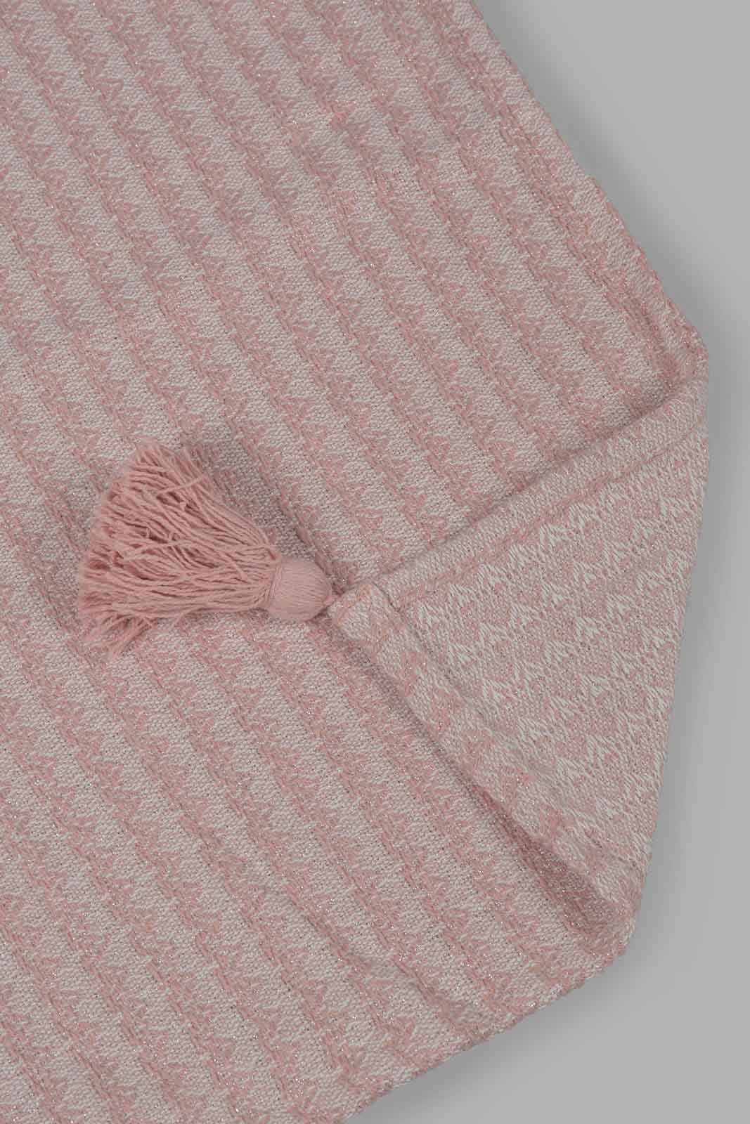Redtag-Pink-Woven-Throw-With-Fringles-Category:Throws,-Colour:Pink,-Deals:New-In,-Filter:Home-Bedroom,-HMW-BED-Throws,-New-In-HMW-BED,-Non-Sale,-Section:Homewares,-W22O-Home-Bedroom-