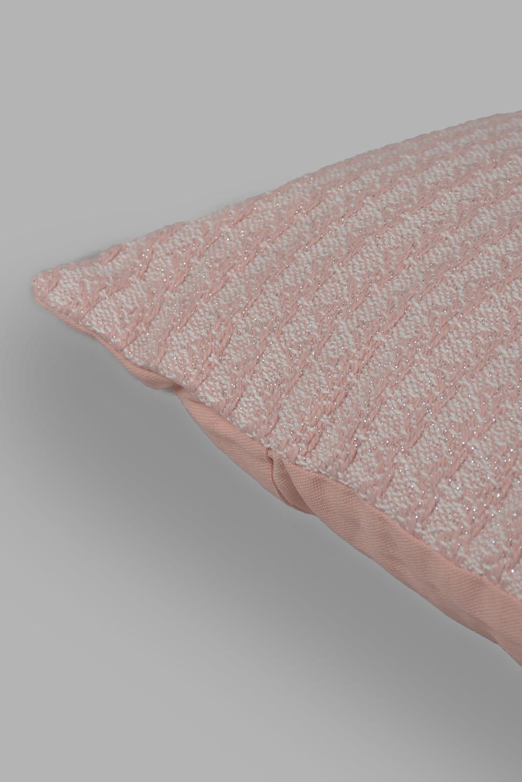 Redtag-Pink-Woven-Jacquard-Cushion-Category:Cushions,-Colour:Pink,-Deals:New-In,-Filter:Home-Bedroom,-HMW-BED-Cushions,-New-In-HMW-BED,-Non-Sale,-Section:Homewares,-W22O-Home-Bedroom-