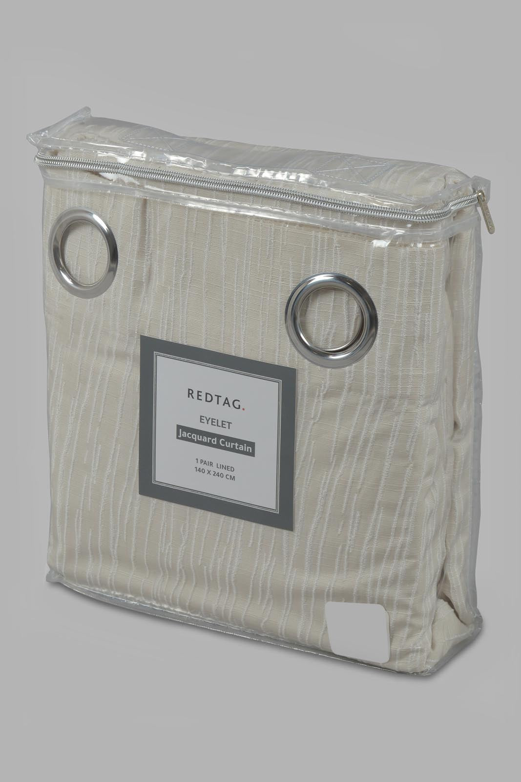 Redtag-Ivory-2-Piece-Jacquard-Curtain-Pair-With-Lining-Category:Curtains,-Colour:Ivory,-Filter:Home-Bedroom,-HMW-BED-Curtains,-Non-Sale,-S22C,-Section:Homewares-Home-Bedroom-