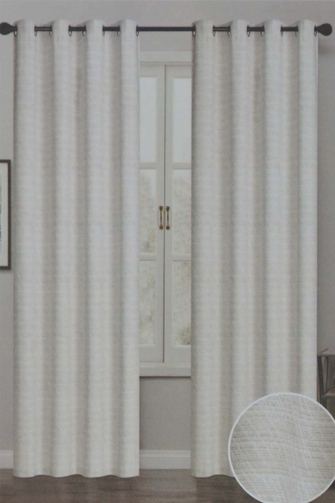 Redtag-Beige-2-Piece-Jacquard-Curtain-Pair-With-Lining-Category:Curtains,-Colour:Beige,-Filter:Home-Bedroom,-HMW-BED-Curtains,-Non-Sale,-S22C,-Section:Homewares-Home-Bedroom-
