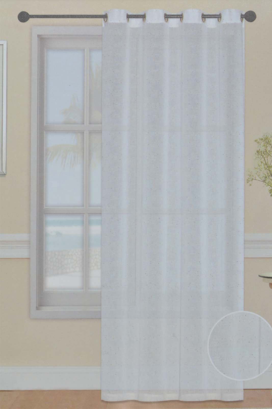 Redtag-Ivory-1-Piece-Stripes-Sheer-Curtain-Category:Curtains,-Colour:Ivory,-Filter:Home-Bedroom,-HMW-BED-Curtains,-Non-Sale,-S22C,-Section:Homewares-Home-Bedroom-